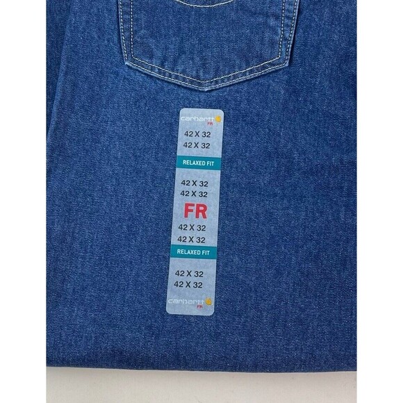 Carhartt Mens Flame Resistant Signature Denim Jean Relaxed Fit 42 X 32 Cat 2 NWT - Picture 5 of 12